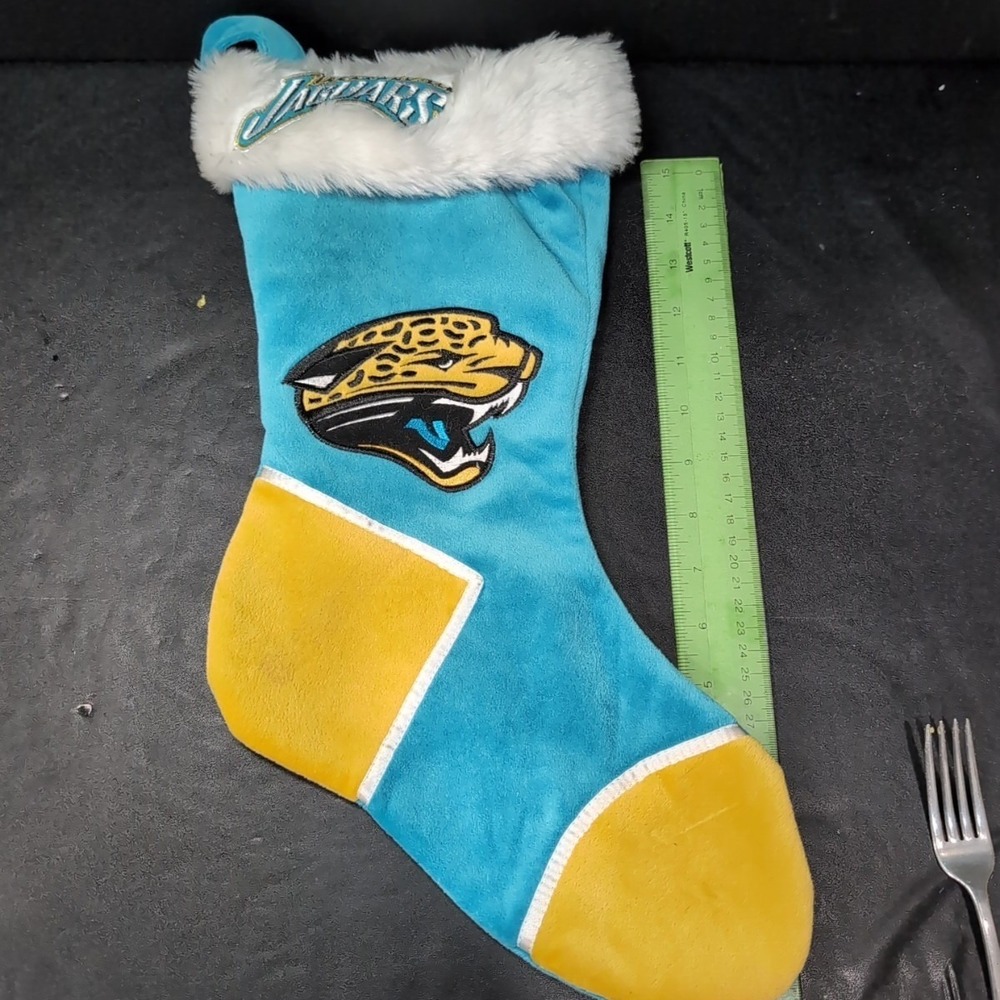 Jacksonville Jaguars NFL Teal Christmas Stocking, Faux Fur Forever Collectible - Picture 8 of 8